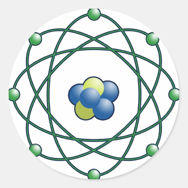 Atomteilchen Runder Aufkleber (Vorderseite)