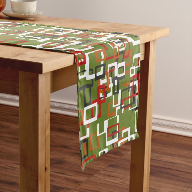 Atomtisch-Runner des mittleren Jahrhunderts Kurzer Tischläufer (Beispiel)