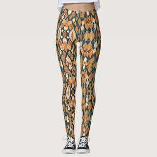 Atomtropfen aus dem Mittelalter Ocker Moderner Ret Leggings