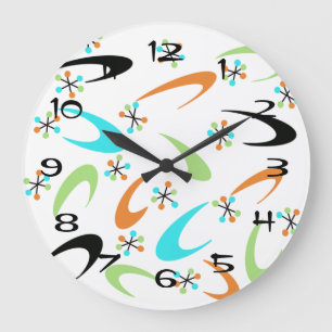 Atomuhr Mitte des Jahrhunderts Große Wanduhr