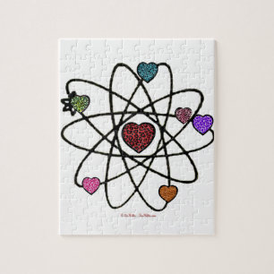 Atomvalentins-Leoparden-Druck-Herzen