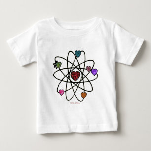 Atomvalentins-Leoparden-Druck-Herzen Baby T-shirt