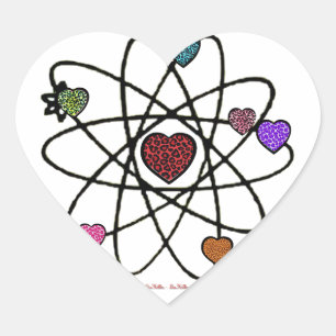 Atomvalentins-Leoparden-Druck-Herzen Herz-Aufkleber