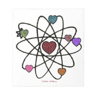 Atomvalentins-Leoparden-Druck-Herzen Notizblock