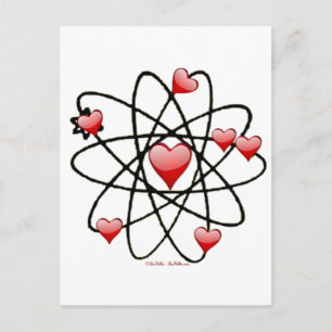 Atomvalentinsrot Herzen Feiertagspostkarte