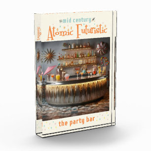 Atomwaffenfuturistisches Party-Bar Mitte des Jahrh Fotoblock