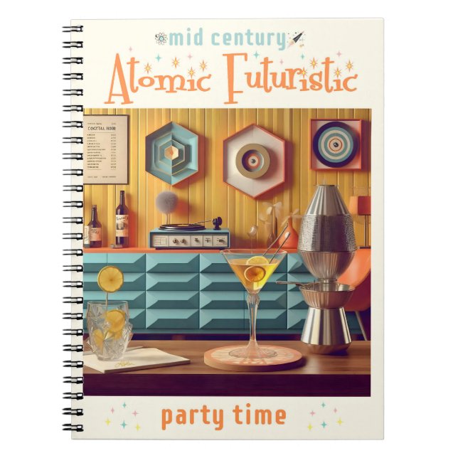 Atomwaffenfuturistisches Party Mitte des Jahrhunde Notizblock (Vorderseite)