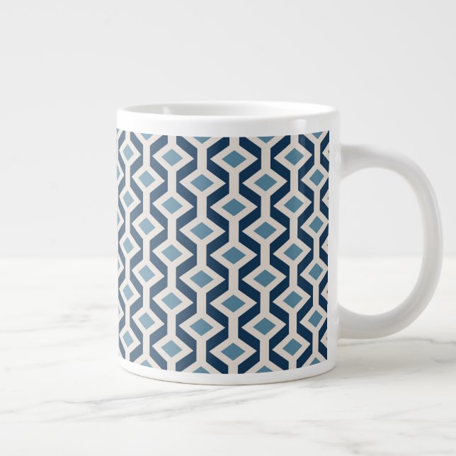 Atomzeit  geometrisches Muster Jumbo-Tasse (Rechts)