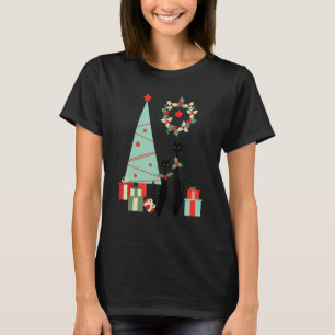 Atomzeit Mitte Jahrhundert Moderne Coole Katze Paa T-Shirt