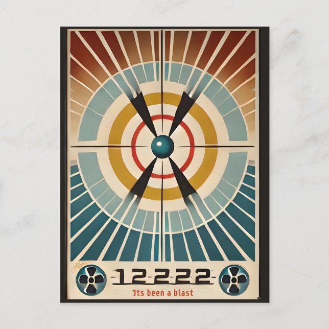 Atomzeitalter aus der Mitte des Jahrhunderts war e Postkarte (Vorderseite)