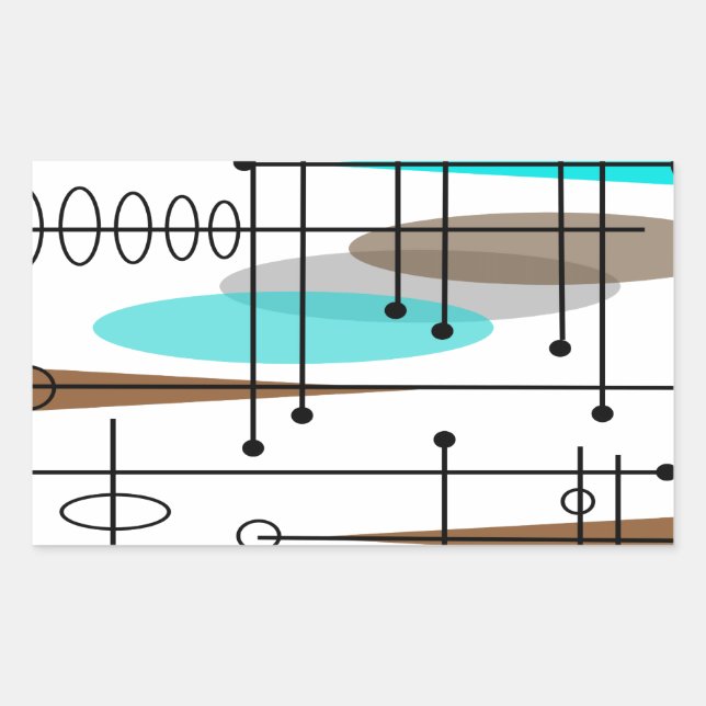 Atomzeitalter Inspiriert Entwurf des Mittelalters  Rechteckiger Aufkleber (Vorderseite)