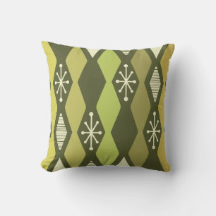 Atomzeitalter MCM Kolumnen Olive Green Kissen