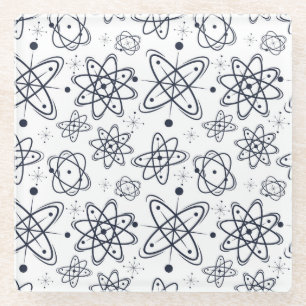 Atomzeitalter: Mid-Century-Modern-Muster Glasuntersetzer
