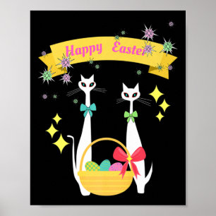 Atomzeitalter Mitte Jahrhundert Moderne Coole Katz Poster