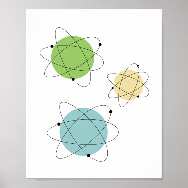 Atomzeitalter Mitte Jahrhundert Moderne Poster (Vorne)