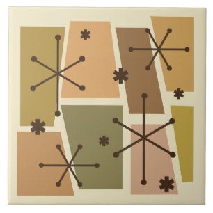 Atomzeitalter Pop Art Brown Fliese