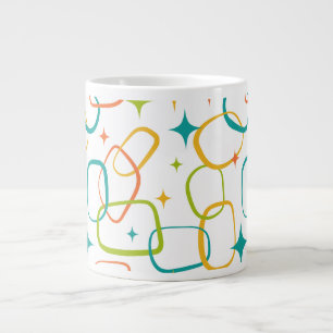 Atomzeitalter Retro-Funkel-Kaffeetasse im Stil der Jumbo-Tasse