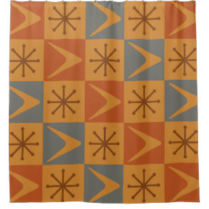 Atomzeitkreuz Karussell Burnt Orange Duschvorhang