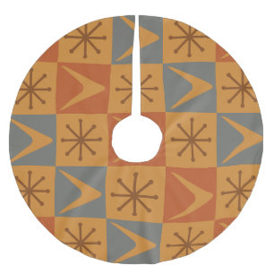 Atomzeitkreuz Karussell Burnt Orange Polyester Weihnachtsbaumdecke