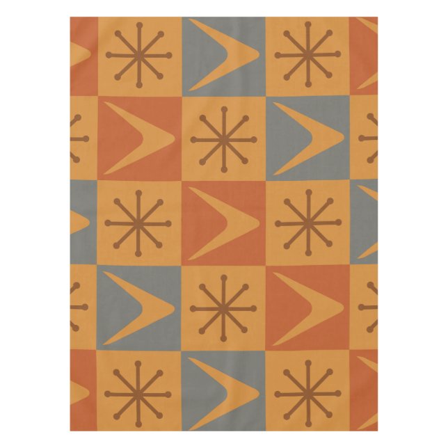 Atomzeitkreuz Karussell Burnt Orange Tischdecke (Vorderseite)