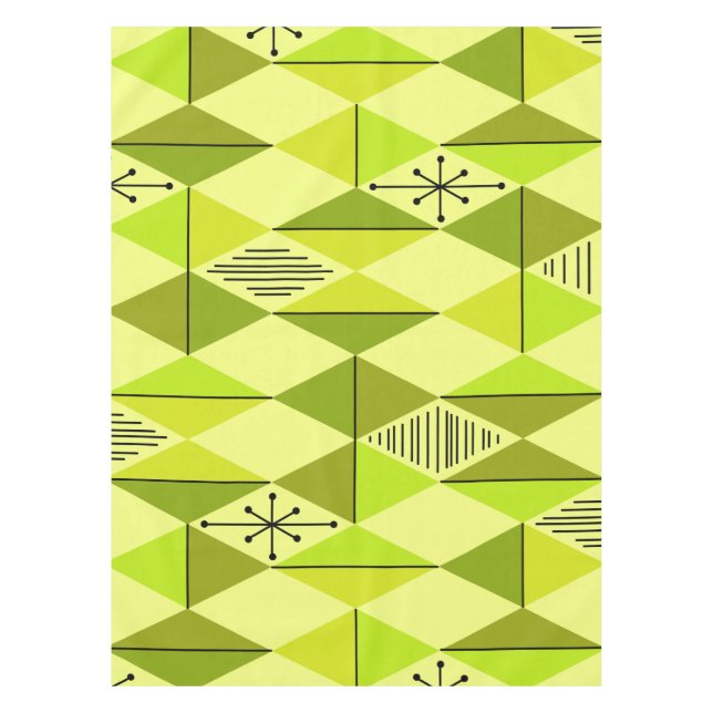 Atomzeitkunde Diamanten Chartreuse Tischdecke (Vorderseite)