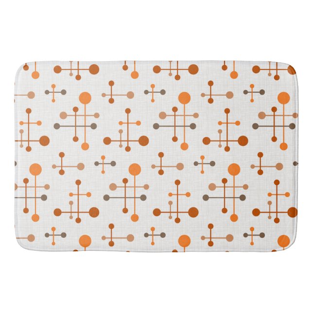 Atomzeitmuster 36 Orange, braun Badematte (Vorderseite)