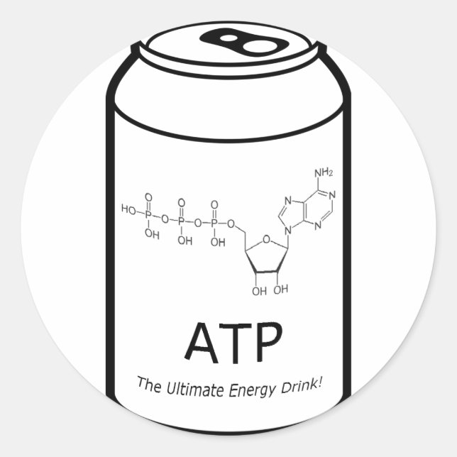 ATP Energy Drink Runder Aufkleber (Vorderseite)