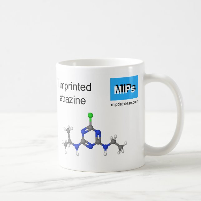 Atrazinschablonen-Tassenball- und -stockmodell Kaffeetasse (Rechts)
