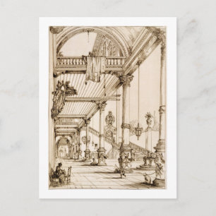 Atrium eines Palastes, in Genes, von "Art and Inst Postkarte