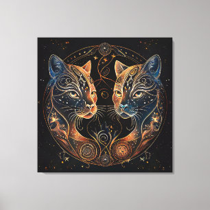Atrologische Katzen Leinwanddruck