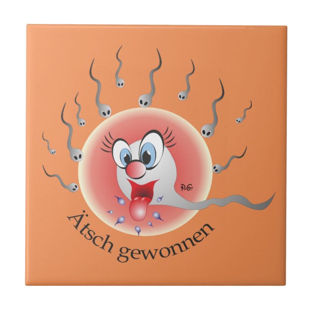 Ätsch gewonnen Fliese (Vorderseite)