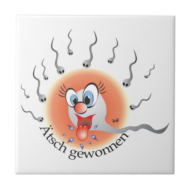 Ätsch gewonnen Fliese (Vorderseite)