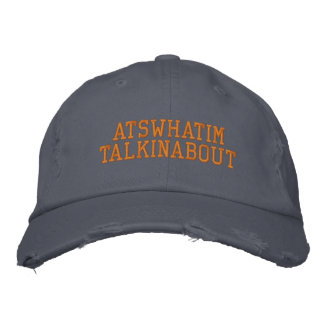 ATSWHATIMTALKINABOUT Blue und Orange Chino Hat Bestickte Baseballkappe
