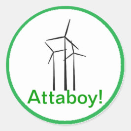 Atta Boy Wind Turbine Runder Aufkleber
