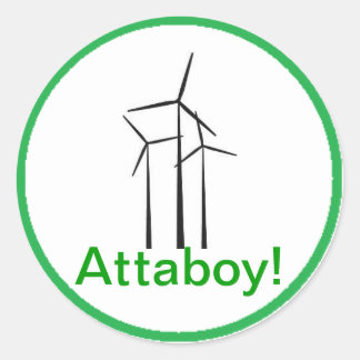 Atta Boy Wind Turbine Runder Aufkleber