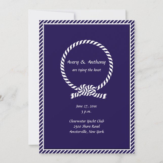 Attacher le Faire-part de mariage de noeud (Devant)