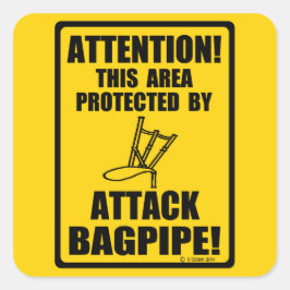 Attack Bagpipe Quadratischer Aufkleber