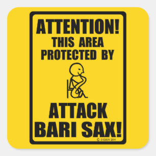 Attack Bari Sax Quadratischer Aufkleber