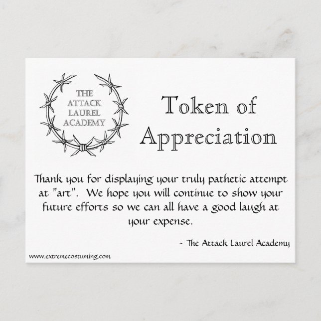 Attack Laurel Token Postkarte (Vorderseite)