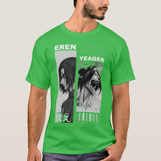 Attack on titan eren yeager both forms T-Shirt (Vorderseite)
