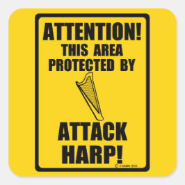 Attacken Harp Quadratischer Aufkleber