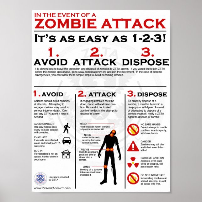 Attaque de zombie - 1-2-3 Poster (Devant)