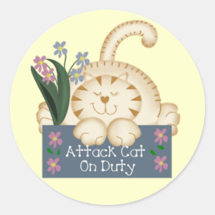 Attaquer le chat sur les autocollants de service