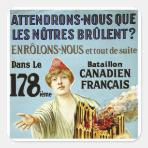 Attendrons-Nous Que Les Notre Brulent Quadratischer Aufkleber