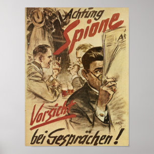 Attention - affiche d'espions