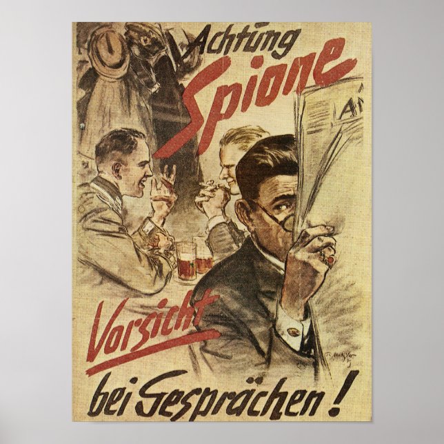 Attention - affiche d'espions (Devant)