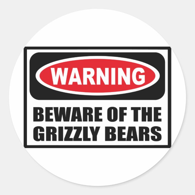 ATTENTION AU Sticker GRIZZLY BEARS (Devant)