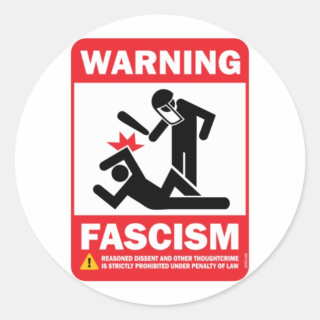Attention! Autocollant de facisme (Devant)