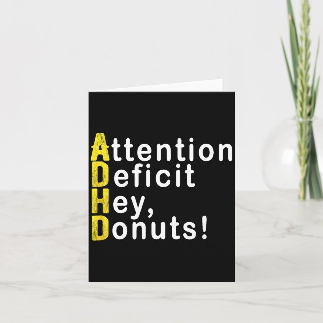 Attention Deficit Hey Donuts Funny Gift Tee Adhd M Karte (Vorderseite)