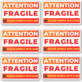 Attention Fragile Shipping Stickers (Vinyl Labels) Aufkleber